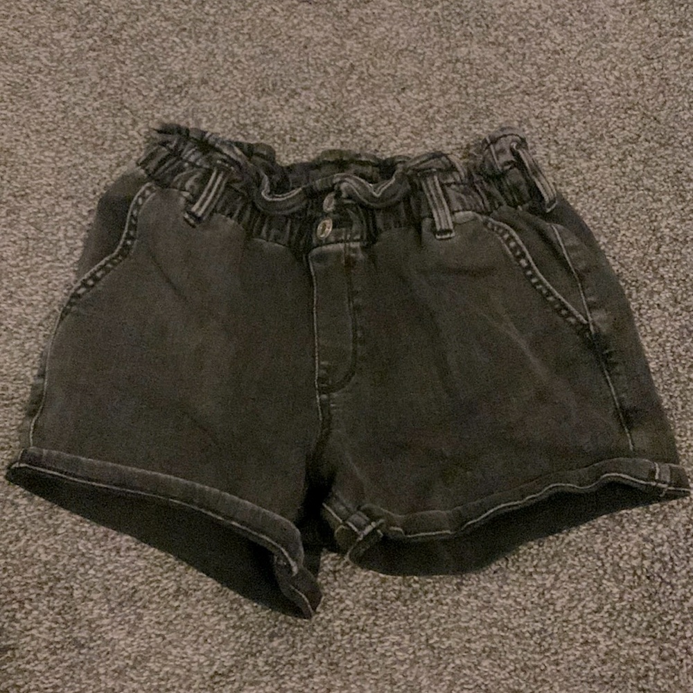 abercrombie kids black jean shorts